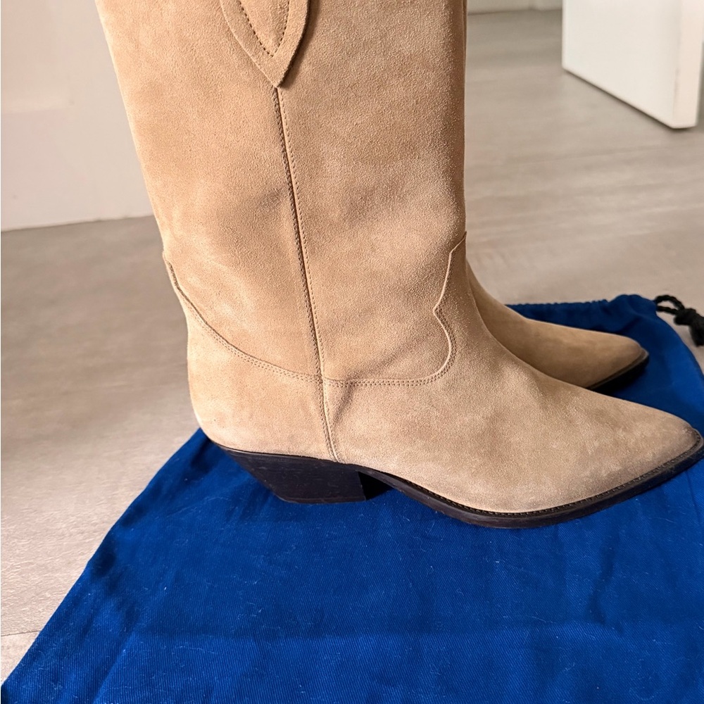 Isabel Marant Tan Suede Heeled Boots